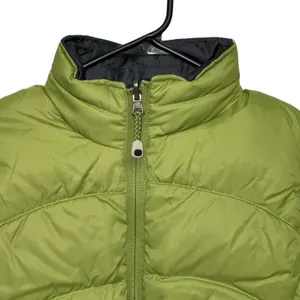 LL Bean Women M Quilted Reversible Goose Down Cold Weather Green Puffer Vest‎ thumbnail 7