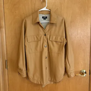 Maeve Tan Camel Tone Faux Leather‎ Oversized Jacket Size XXS thumbnail 2