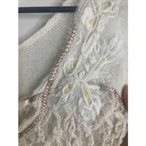 Gimmicks by BKE Y2K Buckle Womens Top Sheer Lace Front Back Beaded Embroider Size L thumbnail 4