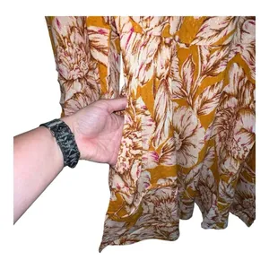 B.O.G Band of the‎ Free Long Sleeve Mini Dress Gold Blush Pink Floral Medium New thumbnail 5