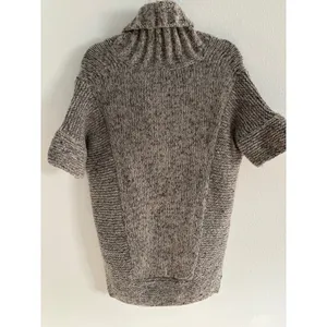 Theory Wool Sweater Womens Petite Gray Short Sleeve Chunky Cashmere Y2K Preppy‎ thumbnail 2