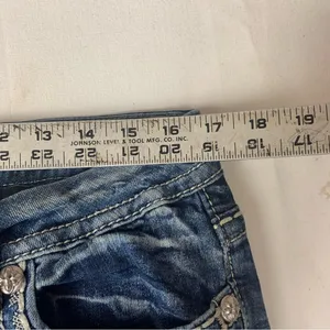 Miss Me size 31 mid rise easy boot jeans embroidered cowgirl western rodeo blue thumbnail 13