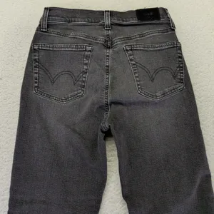 Edwin Bree Slim Straight Jeans Womens 25 Ash‎ Black Faded Raw Hem Made in USA thumbnail 5