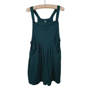 Halara Waffle Knit Shortalls Romper Jumper L Green Indie Granola Preppy Scandi thumbnail 2