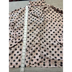 Victoria's Secret Pink Black Polka‎ Dot Pajama Shirt Top M M thumbnail 2