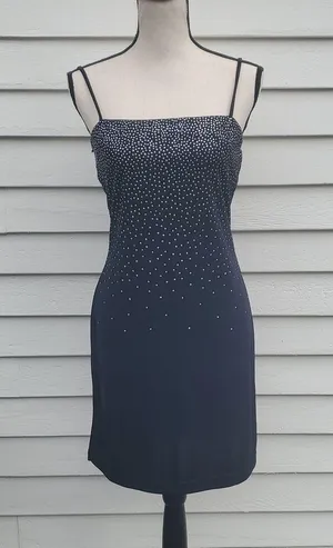 Y2K City Triangles Sparkle Spaghetti Strap Dress | Blue Spaghetti Strap Dress thumbnail 2