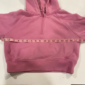 Athleta Girl Cropped Hoodie L 12 Pink Quarter Zip Sweatshirt thumbnail 4