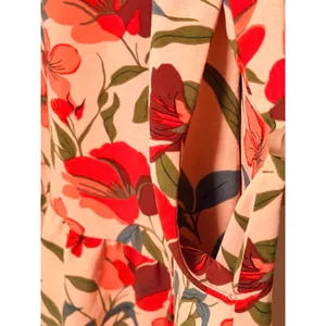 PrettyGarden Floral Dress Sz L Midi Tiered Flutter Sleeve Pockets Boho Summer thumbnail 7