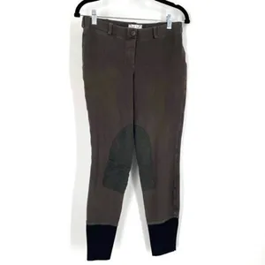 TuffRider Women's Starter Pull-On Knee Patch Breeches Charcoal Gray‎ Size Small thumbnail 4
