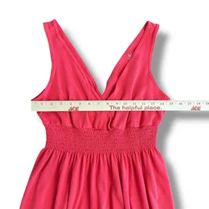 Old‎ Navy Coral Pink Sleeveless Smocked Waist Maxi Dress Women’s Medium Cotton thumbnail 3