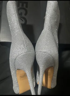 EGO DEVOTED POINTED TOE STILETTO HEEL ANKLE BOOT IN SILVER GLITTER thumbnail 11