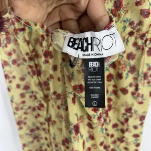 Beach Riot Malia Maxi Dress Womens Large Yellow Floral Back Tie Spaghetti‎ Strap thumbnail 9