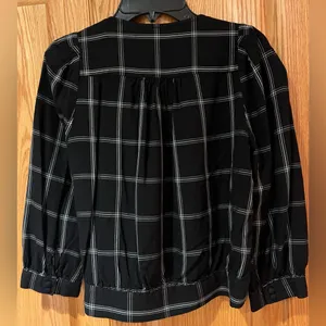 Madewell Viscose Wrap Side Tie Cropped Top in Black & White Windowpane Size XXS‎ thumbnail 11