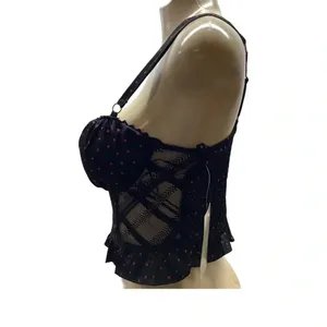 Lily White Size Large Red & Black Padded Cups. Strap Crop Top. New With Tags. thumbnail 6