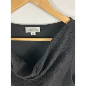 Tahari ASL Texture Draped Neck Tank Black Size XS thumbnail 2