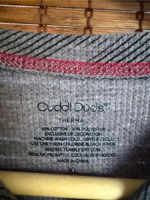 Cuddl Duds Thermal Gray Camo Long Sleeve Base Layer Top XL thumbnail 3
