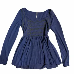 Free People Long Sleeve Babydoll Top Size Large thumbnail 4