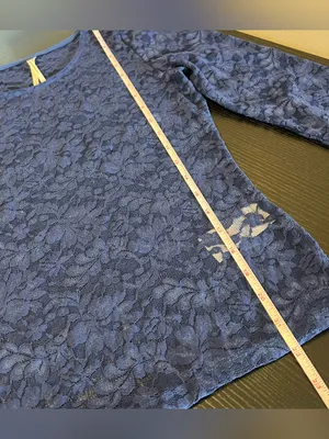 Anthropologie Women’s‎ Blue Lace Long Sleeve Layering Top XS Festival thumbnail 9