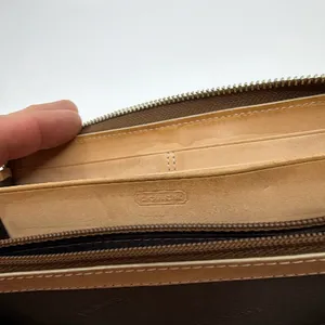 Coach Zip Around Brown Signature C Canvas Leather Wallet thumbnail 5