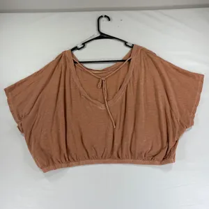 Aeropostale Air Softspun Cropped Tie Back Tee Brown XXL Boho Hippie Top thumbnail 3