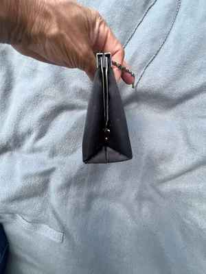 Black Satin Evening Clutch With Silver Chain Strap and Kiss Lock Frame thumbnail 11