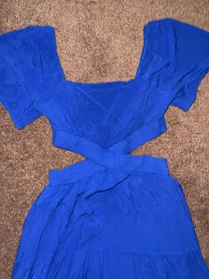 Blue cutout dress thumbnail 4