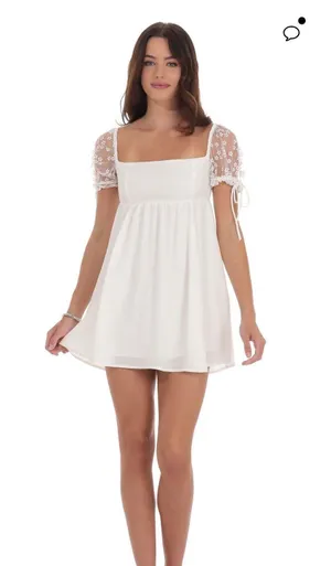 Lucy in the Sky Babydoll Dress White thumbnail 1