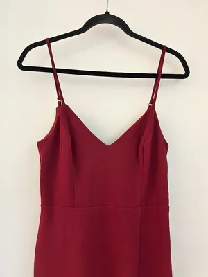 Lulus Eloquent Ease Burgundy Sleeveless Mermaid Maxi Dress Prom Party Size M thumbnail 3