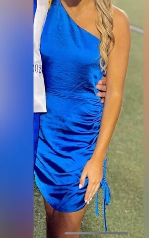 Glam Electric Blue One-Shoulder Dress thumbnail 1