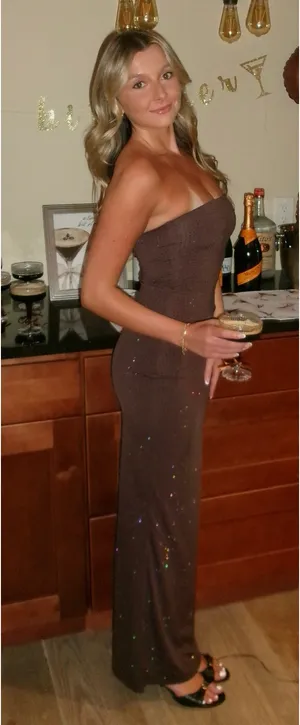 White Fox Platinum Maxi Dress Chocolate thumbnail 4