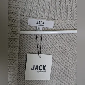 JACK by BB Dakota NWT Oatmeal Chunky Knit Open Front Cardigan Sweater Medium thumbnail 2