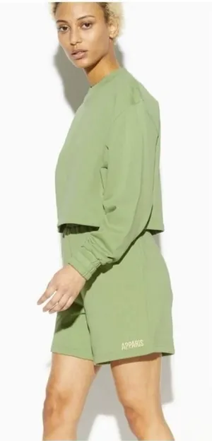 Apparis Julianna Pull-On Sweat Shorts Women's S Green Athleisure Lounge‎ thumbnail 1