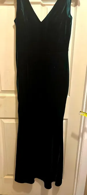 Revelry dark green sleeveless v neckline maxi dress, formal gown-Size 10 thumbnail 1