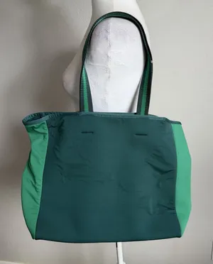 SummerSalt Two Tone Green Neoprene Beach Tote Bag Double Handle Yoga Gym Workout thumbnail 1