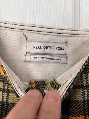 Urban Outfitters Women's Dress Sleeveless Button Down Denim Brown Plaid Size 6 thumbnail 4