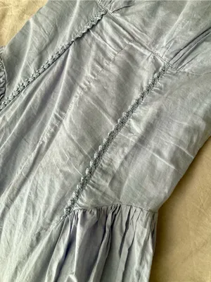Square Neck Basque Waist Prarie Powder Blue Sleeveless Maxi sun Dress thumbnail 6