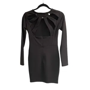 Parker Mariel Black Mini Dress Open Back Bodycon thumbnail 4