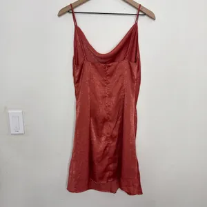 Altar'd State Womens Cowl Neck Satin Cami Mini Dress Salmon Slip Size Medium thumbnail 5