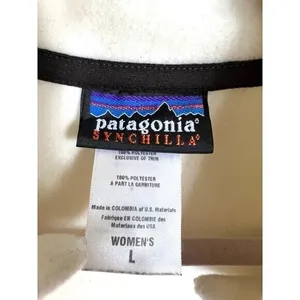Patagonia Synchilla Womens‎ Fleece Jacket Cream National Geographic Logo Size L thumbnail 8