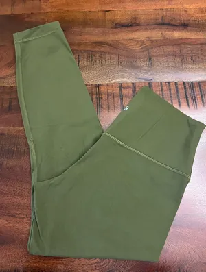 Lululemon Align High-Rise Leggings 25” – Green Twill (Size 10) thumbnail 1