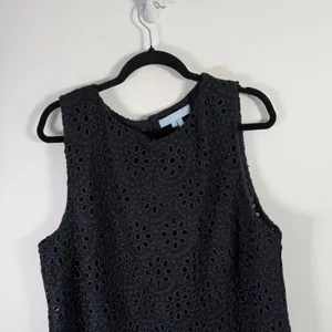 Hill House Charlie Black Crochet Lace Scallop Dress‎ Shift Mini Preppy Womens XL thumbnail 3
