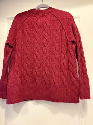 Aerie Cable Knit Sweater Oversized, XXS thumbnail 3