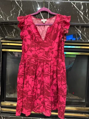 Evereve Anthropologie Floral Ruffle Sleeve Pink Mini Dress thumbnail 7