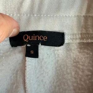 Quince S Small SuperSoft Fleece Cropped Wide Leg Pants Drawstring Off-White thumbnail 6