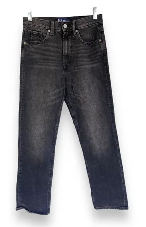 Gap Womens Jeans Sz 0 25R High Rise‎ Straight Black Denim thumbnail 1