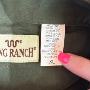 King Ranch Women's Green with Leather Trim Button Up Shirt NWT Size XL thumbnail 6