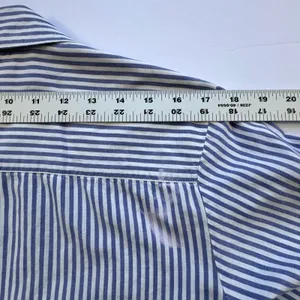 BFA Classics Blue White Striped Shirt Womens Med Petite Star Patriotic‎ Vintage thumbnail 8