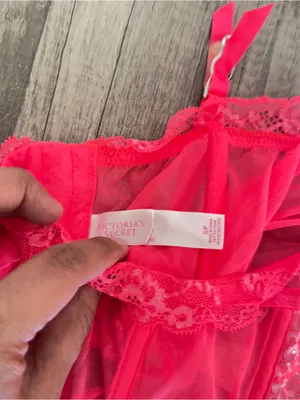 Victoria's Secret Garter Belt Small Pink W/ Bling & Lace thumbnail 8