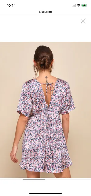 Lulus Blush Pink Floral Print Satin Babydoll Dress thumbnail 3