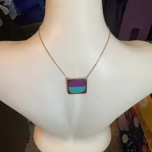 Pomina Gold necklace with Enamel Bar thumbnail 1
